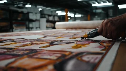 Cutting out printed design Stock Footage 135160493