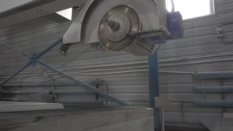 Cutting out quartz stone on a professional machine Stock Footage 106596828