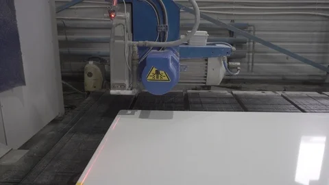 Cutting out quartz stone on a professional machine Stock Footage 106596843