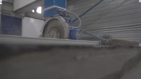 Cutting out quartz stone on a professional machine Stock Footage 106596906