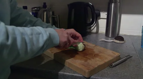 Cutting Pak Choi Stock Footage 45621318