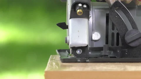 Cutting a panel with a circular saw Video stock 63506184