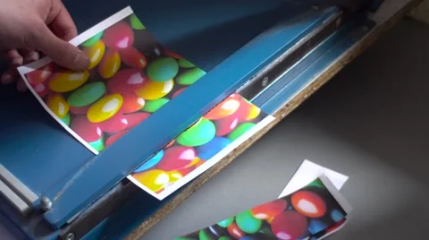 Cutting paper machine Stock Footage 63806471
