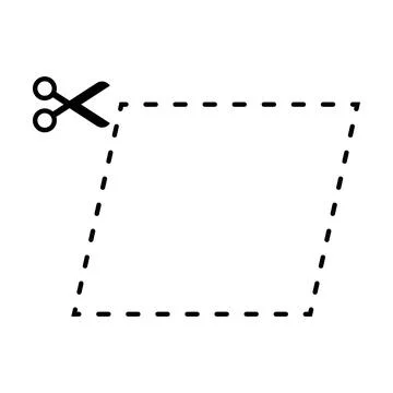 Cutting parallelogram shape worksheet element for preschool and kindergarten Stock Illustration
