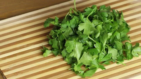 Cutting parsley. Stock Footage 55710474