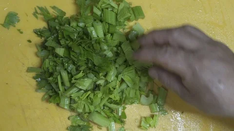 Cutting Parsley Stock Footage 85884614