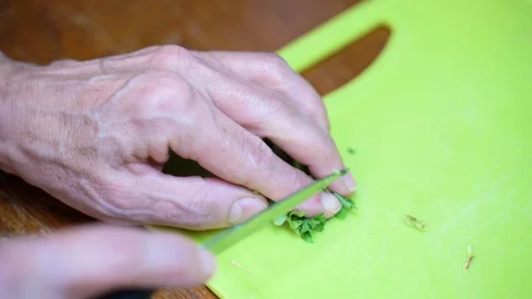 Cutting Parsley Stock Footage 92902054