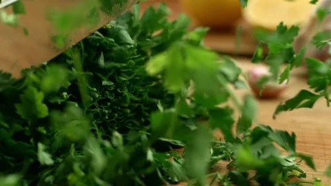   Cutting Parsley with knife Video stock 81806619