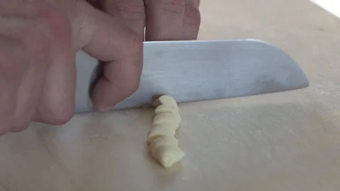 Cutting Pasta  Stock Footage 85884804
