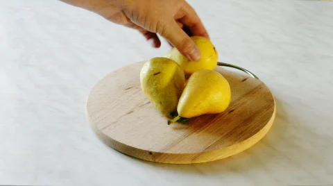 Cutting pears Stock Footage 828406
