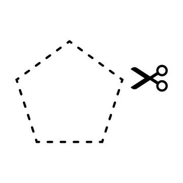 Cutting pentagon shape worksheet element for preschool and kindergarten イラスト素材