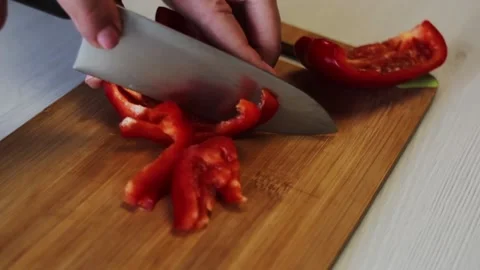 Cutting pepper 库存影片 163448636