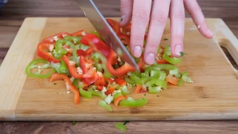 Cutting pepper Vídeo Stock 232852126