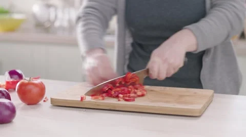 Cutting Pepper - Timelapse Stock Footage 46491060