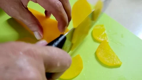 Cutting pickled radish Stock Footage 205164912