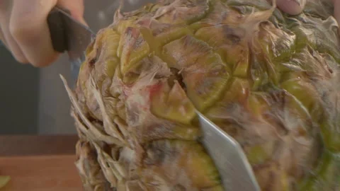 Cutting Pineapple (10) Stock Footage 157885008