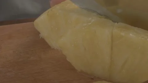 Cutting Pineapple (3) Stock Footage 157885048
