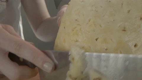 Cutting Pineapple (5) Stock Footage 157885044