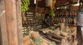Cutting pineapple in a shop in Sri Lanka HD Footage