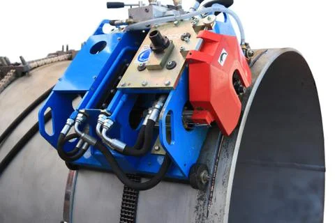 Cutting of a pipe Stock Photos