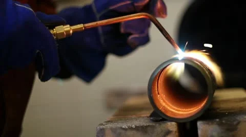 Cutting Pipe torch 2 Stock-Footage 10716859