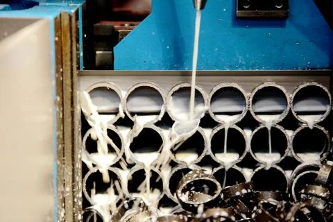 Cutting of pipes Stock Photos