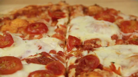 Cutting Pizza With Cutter Stock Footage 36632575