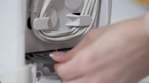 Cutting plates for obtaining different consistencies of minced meat. Electric Stock Footage 130248425