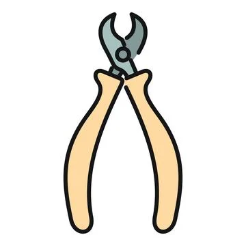 Cutting pliers hand tool construction repair icon 库存插图