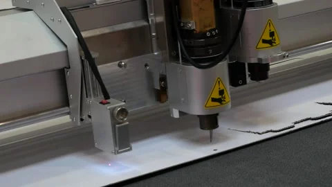 The cutting plotter cuts the cardboard packaging Stock Footage 190406032