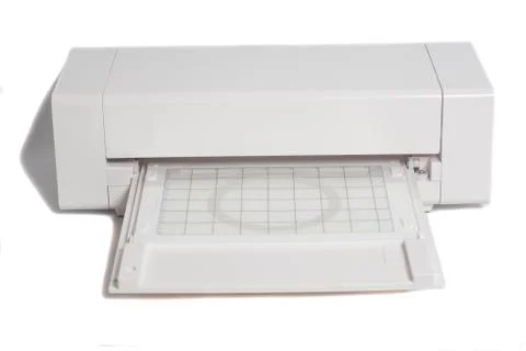 Cutting plotter isolated on white background Fotos de archivo