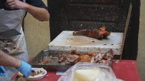 Cutting Pork 库存影片 97990682