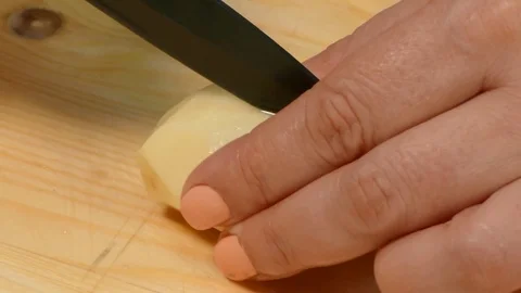 Cutting potatoes for dishes Stock Footage 78489310