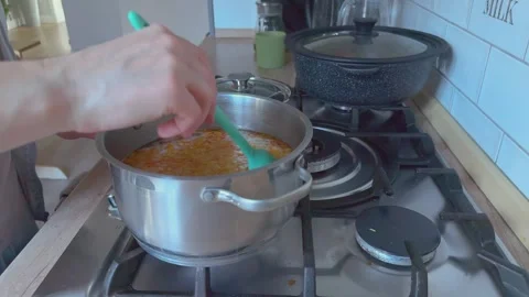 Cutting Potatoes On Kitchen Board Preparing Ingredients For Cooking Stock-Footage 336457328