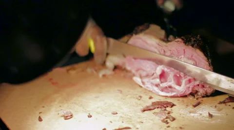 Cutting Prime Rib Stock Footage 53526432