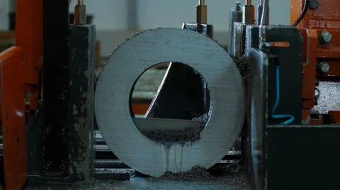 Cutting process of blank detail by electrical saw Stock-Footage 58061712