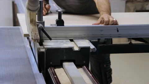 Cutting process on circular saw in closeup Stock Footage 133356365
