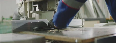 Cutting profile with Circular Saw Stock Footage 150867183