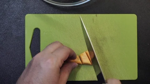 Cutting pumpkin Stock Footage 97410456