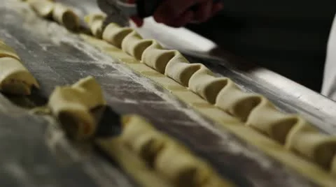 Cutting Ravioli Stock Footage 12272906