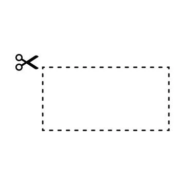 Cutting rectangle shape worksheet element for preschool and kindergarten Stock Illustration