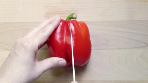 Cutting red pepper Stock Footage 281905716