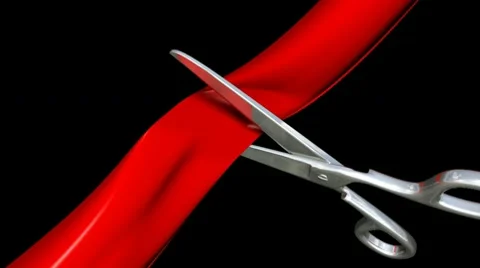 Cutting the red ribbon Stock Footage 10766030