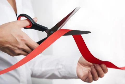 Cutting red stripe Foto stock