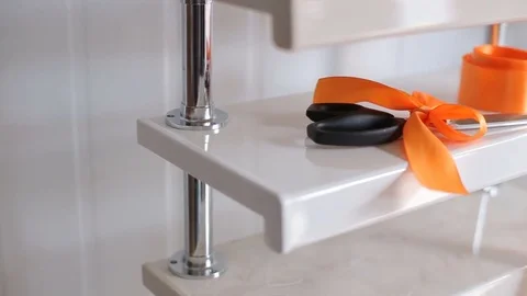 Cutting ribbon for grand opening Stock Footage 70989732