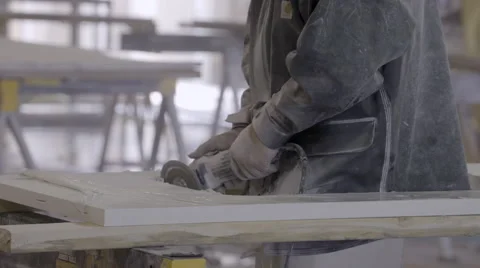Cutting Rock Countertops Stock Footage 67090315