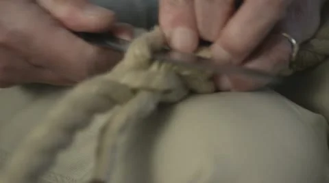 Cutting rope Stock Footage 12591399