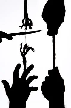 Cutting a rope Stock Photos