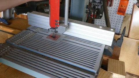 Cutting a rounded corner with a Band Saw Stock Footage 107202153