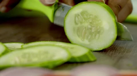  cutting Salad__chopping vegetables  Stock Footage 68839281
